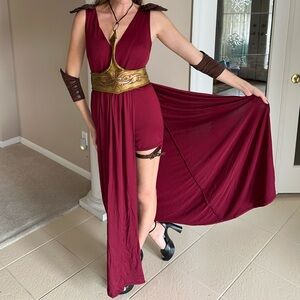 Halloween Costume Adult Medieval Warrior Size M red brown